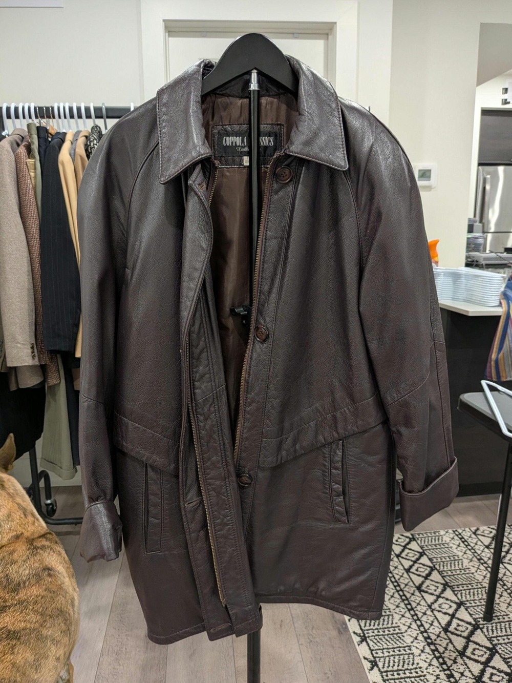 Vintage Coppola Classics Brown Leather Car Coat Jacket – Made in Canada